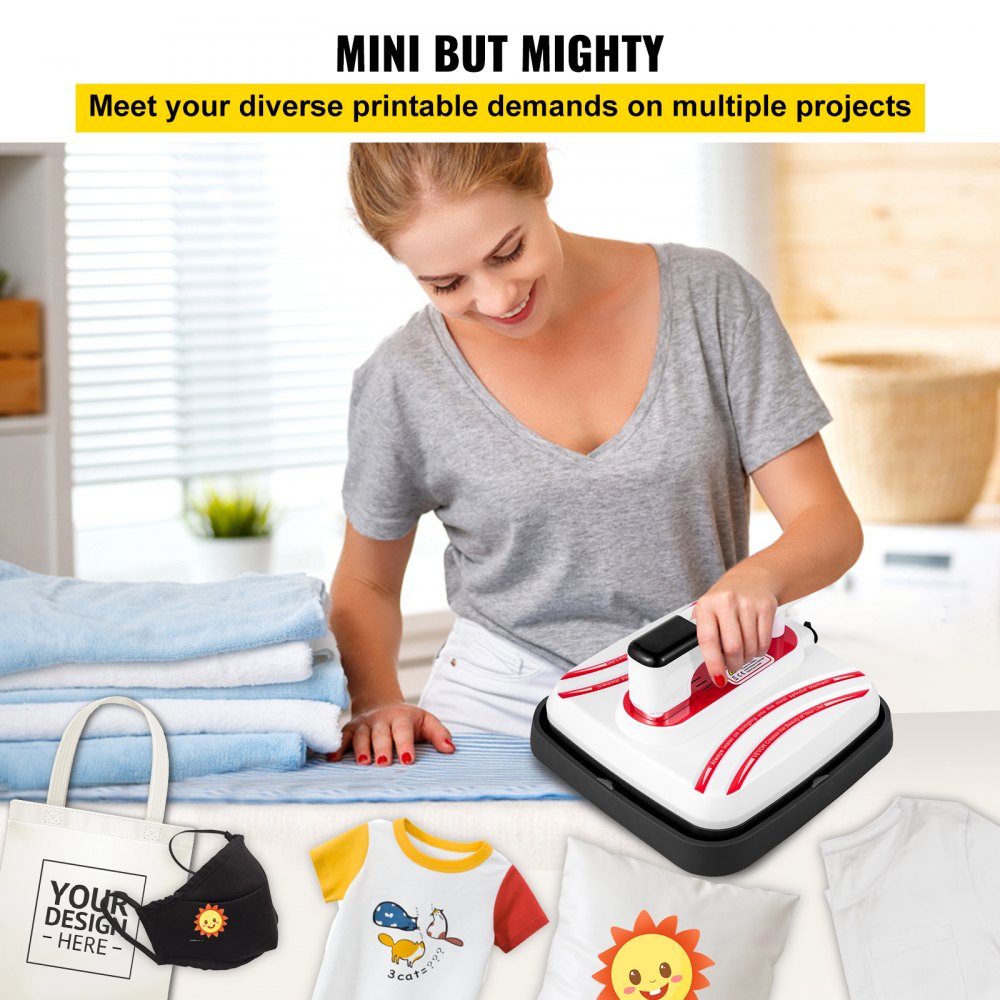 Heat Press Heat Press Machine 10 x 10 Red Portable Easy Mini Press  For T Shirts