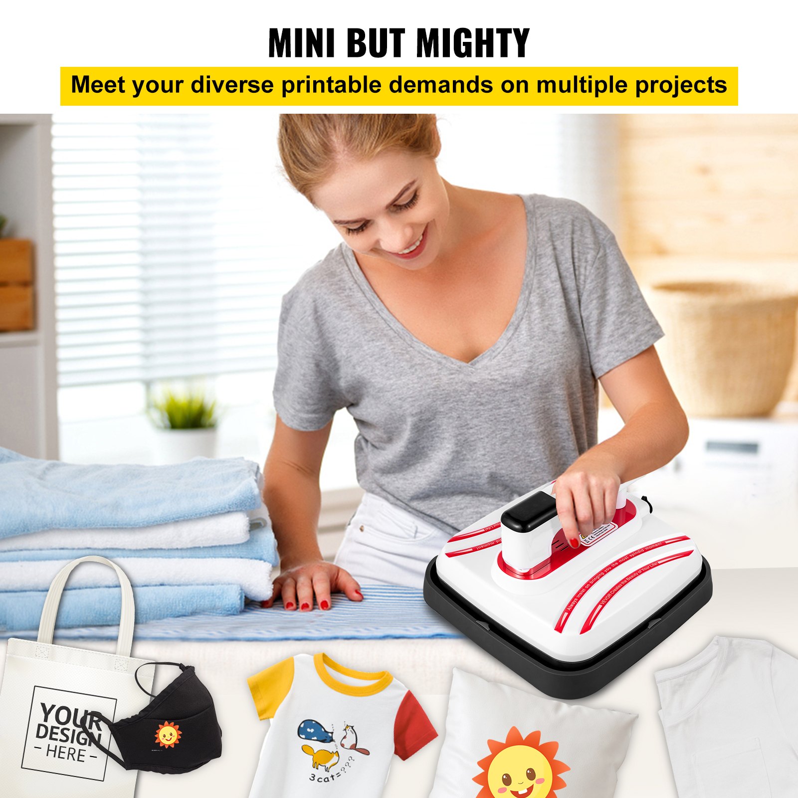 Heat Press Heat Press Machine 10 x 10 Red Portable Easy Mini Press  For T Shirts