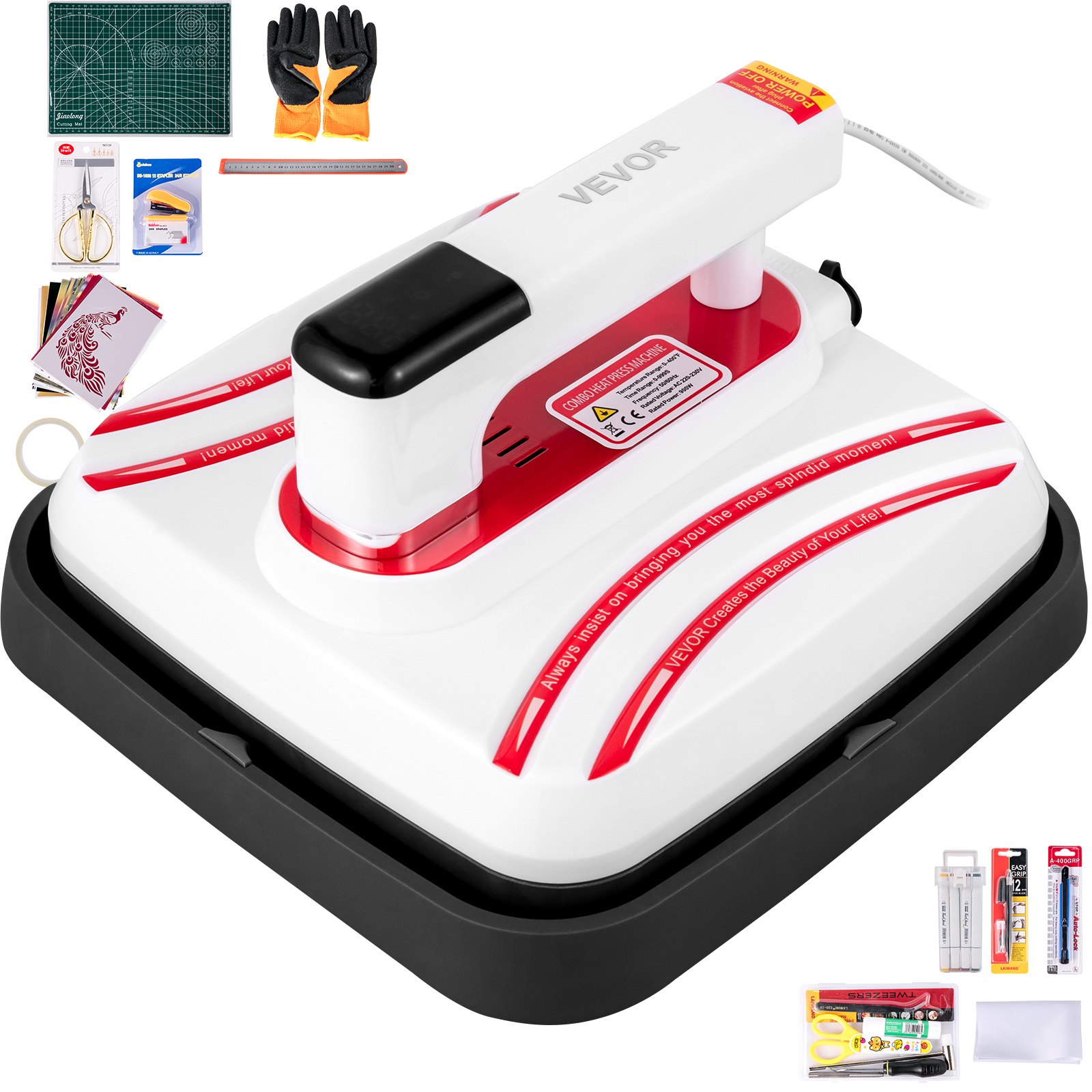 Heat Press Heat Press Machine 10 x 10 Red Portable Easy Mini Press  For T Shirts