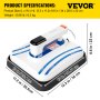 VEVOR Heat Press 12 x 10 pulgadas Easy Press 800W Blue Mini Press Función de vibración Portable Easy Mini Press Máquina de prensa de calor de calentamiento de doble tubo para camisetas con pantalla táctil de alta sensibilidad