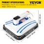 VEVOR Heat Press 12 x 10 Inch Easy Press 800W Blue Mini Press Vibration Function Portable Easy Mini Press Double-tube Heating Heat Press Machine for T Shirts with Highly-sensitive Touch Screen Display