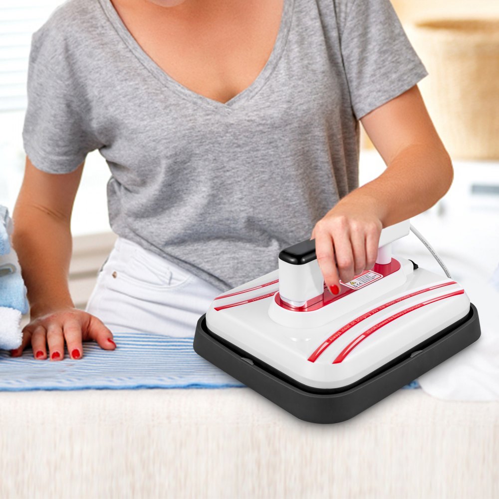 VEVOR Heat Press 12 x 10 Inch Easy Press 800W Red Mini Press Portable Easy Mini Press Vibration Function Double-Tube Heating Heat Press Machine for T Shirts with Highly-Sensitive Touch Screen Display
