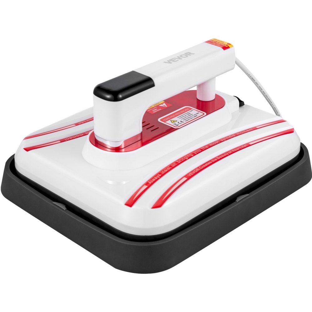 VEVOR Heat Press 12 x 10 Inch Easy Press 800W Red Mini Press Portable Easy Mini Press Vibration Function Double-Tube Heating Heat Press Machine for T Shirts with Highly-Sensitive Touch Screen Display