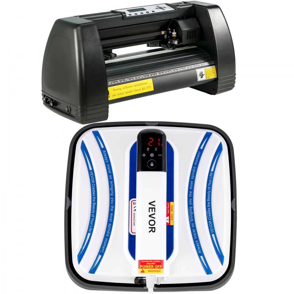 Vevor Heat Press 10"x10" Mini Portable + 14" Vinyl Cutter Plotter Machine Kit