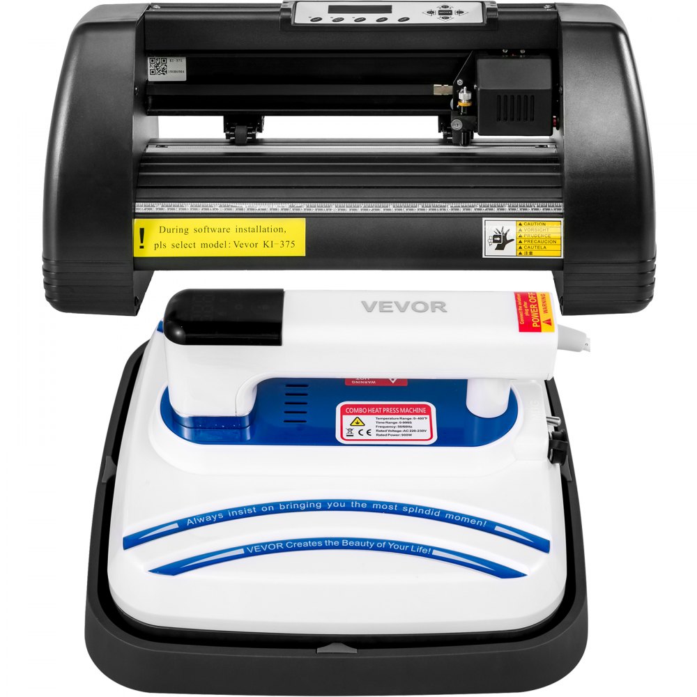 Vevor Heat Press 10"x10" Mini Portable + 14" Vinyl Cutter Plotter Machine Kit