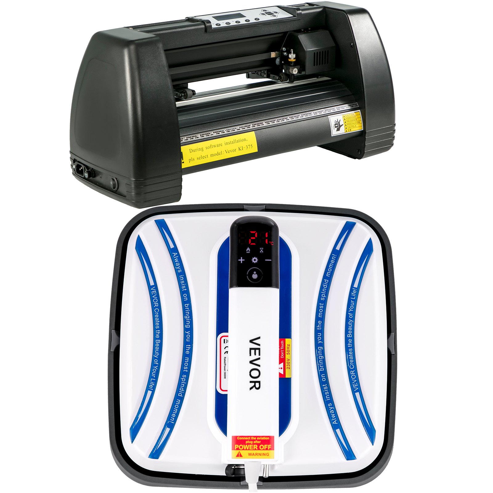 Vevor Heat Press 10"x10" Mini Portable + 14" Vinyl Cutter Plotter Machine Kit