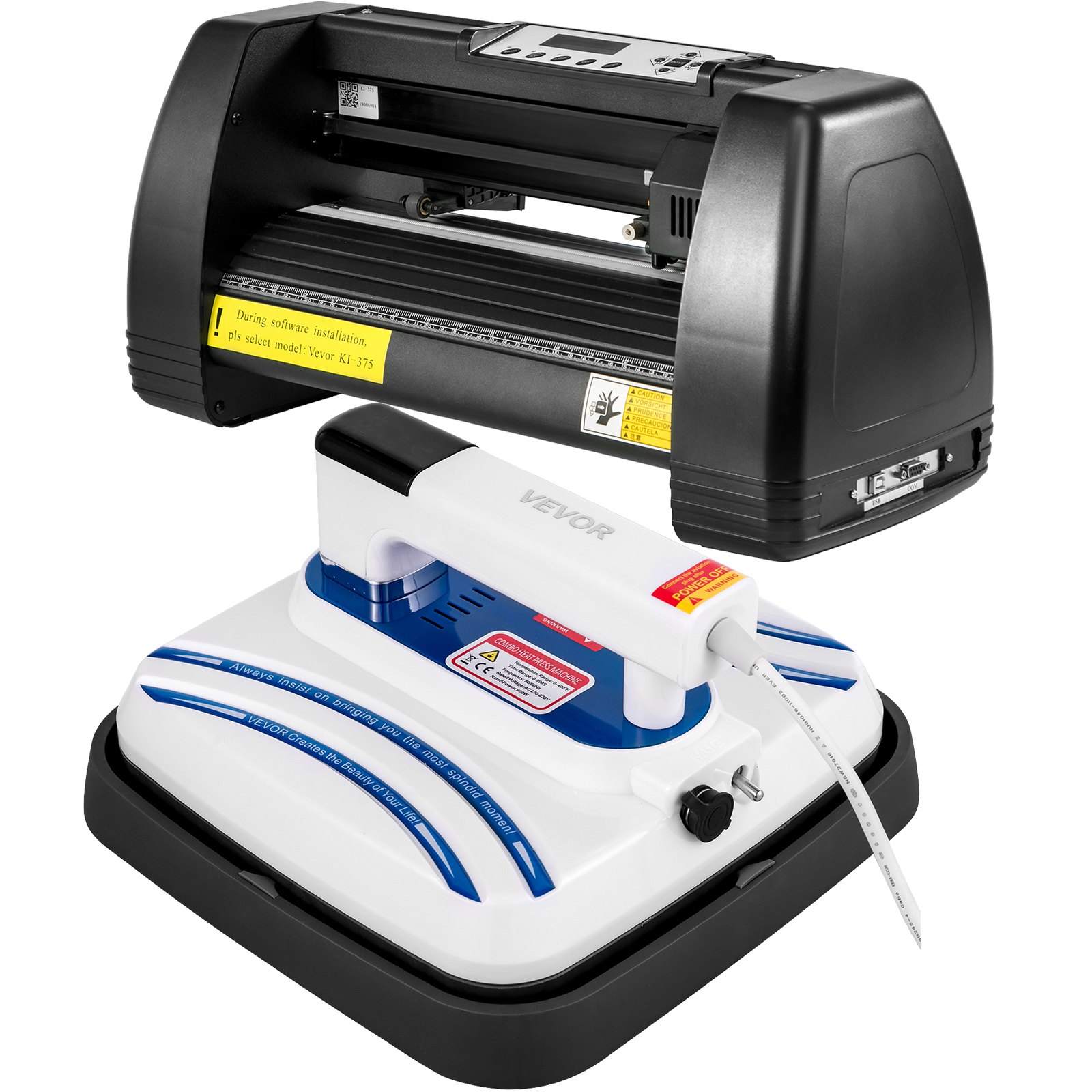 Vevor Heat Press 10"x10" Mini Portable + 14" Vinyl Cutter Plotter Machine Kit