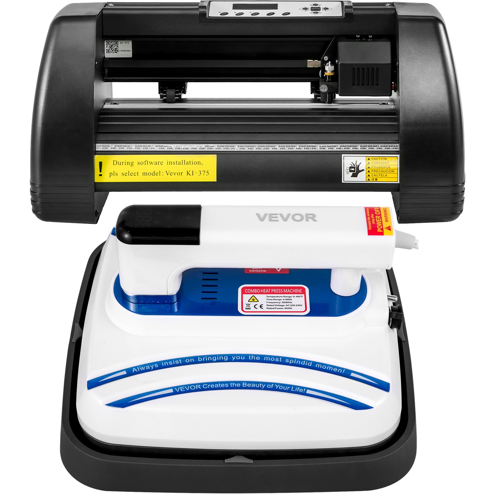 Vevor Heat Press 10"x10" Mini Portable + 14" Vinyl Cutter Plotter Machine Kit