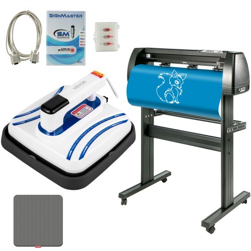 Vevor Heat Press 10"x10" Mini Portable + 34" Vinyl Cutter Plotter Machine Kit