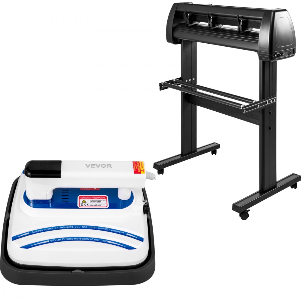 Vevor Heat Press 10"x10" Mini Portable + 34" Vinyl Cutter Plotter Machine Kit