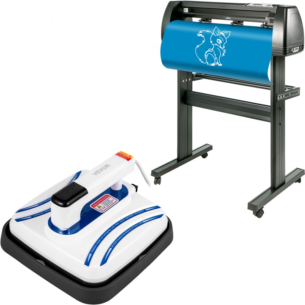Vevor Heat Press 10"x10" Mini Portable + 34" Vinyl Cutter Plotter Machine Kit