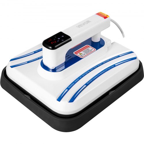 VEVOR Heat Press 12 x 10 Inch Easy Press 800W Blue Mini Press Vibration Function Portable Easy Mini Press Double-tube Heating Heat Press Machine for T Shirts with Sensitive Touch Screen Display