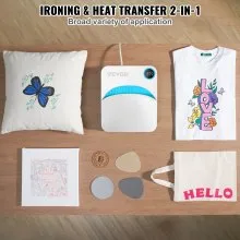 VEVOR Heat Press Machine,10"x12" Portable Shirt Printing Multifunctional Sublimation Transfer Heat Press Machine Teflon Coated, Easy Iron-on Press for T-shirts/Bags/Pillows/HTV Vinyl Projects