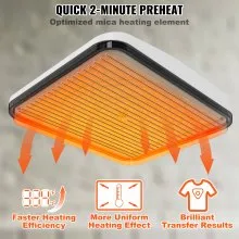 VEVOR Heat Press Machine,10"x12" Portable Shirt Printing Multifunctional Sublimation Transfer Heat Press Machine Teflon Coated, Easy Iron-on Press for T-shirts/Bags/Pillows/HTV Vinyl Projects