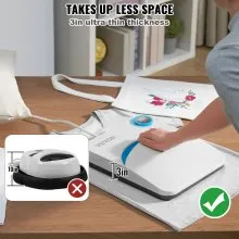 VEVOR Heat Press Machine,10"x12" Portable Shirt Printing Multifunctional Sublimation Transfer Heat Press Machine Teflon Coated, Easy Iron-on Press for T-shirts/Bags/Pillows/HTV Vinyl Projects