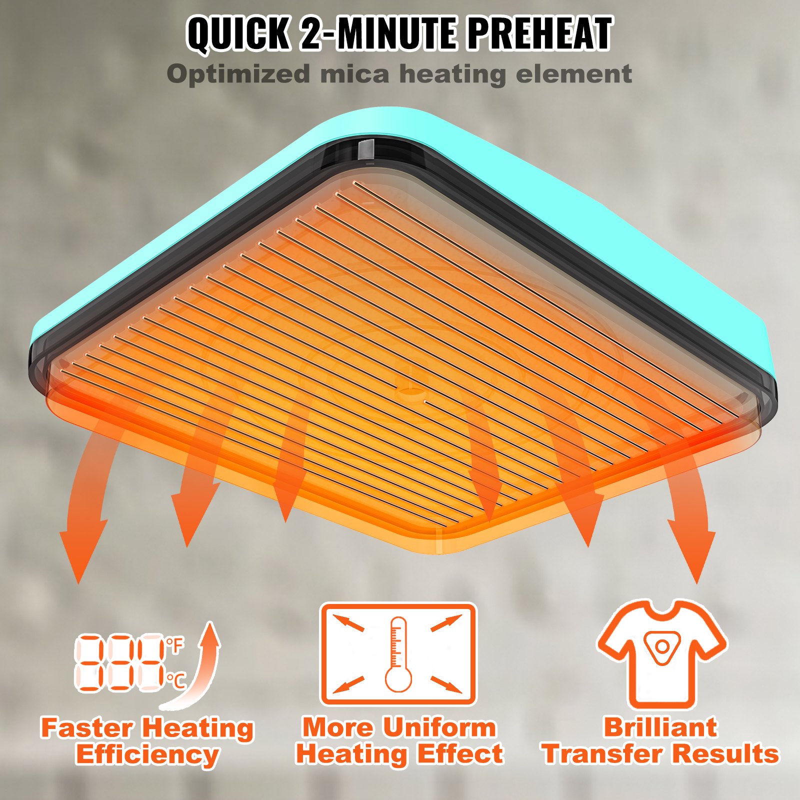 VEVOR Heat Press Machine,10x12inches Portable Shirt Printing Multifunctional Sublimation Transfer Heat Press Machine PTFE Coated, Easy Iron-on Press for T-shirts/Bags/Pillows/HTV Vinyl Projects