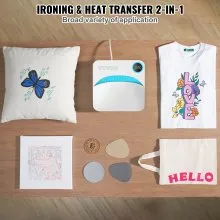 VEVOR Heat Press Machine,9x9inches Portable Shirt Printing Multifunctional Sublimation Transfer Heat Press Machine Teflon Coated, Easy Iron-on Press for T-shirts/Bags/Pillows/HTV Vinyl Projects