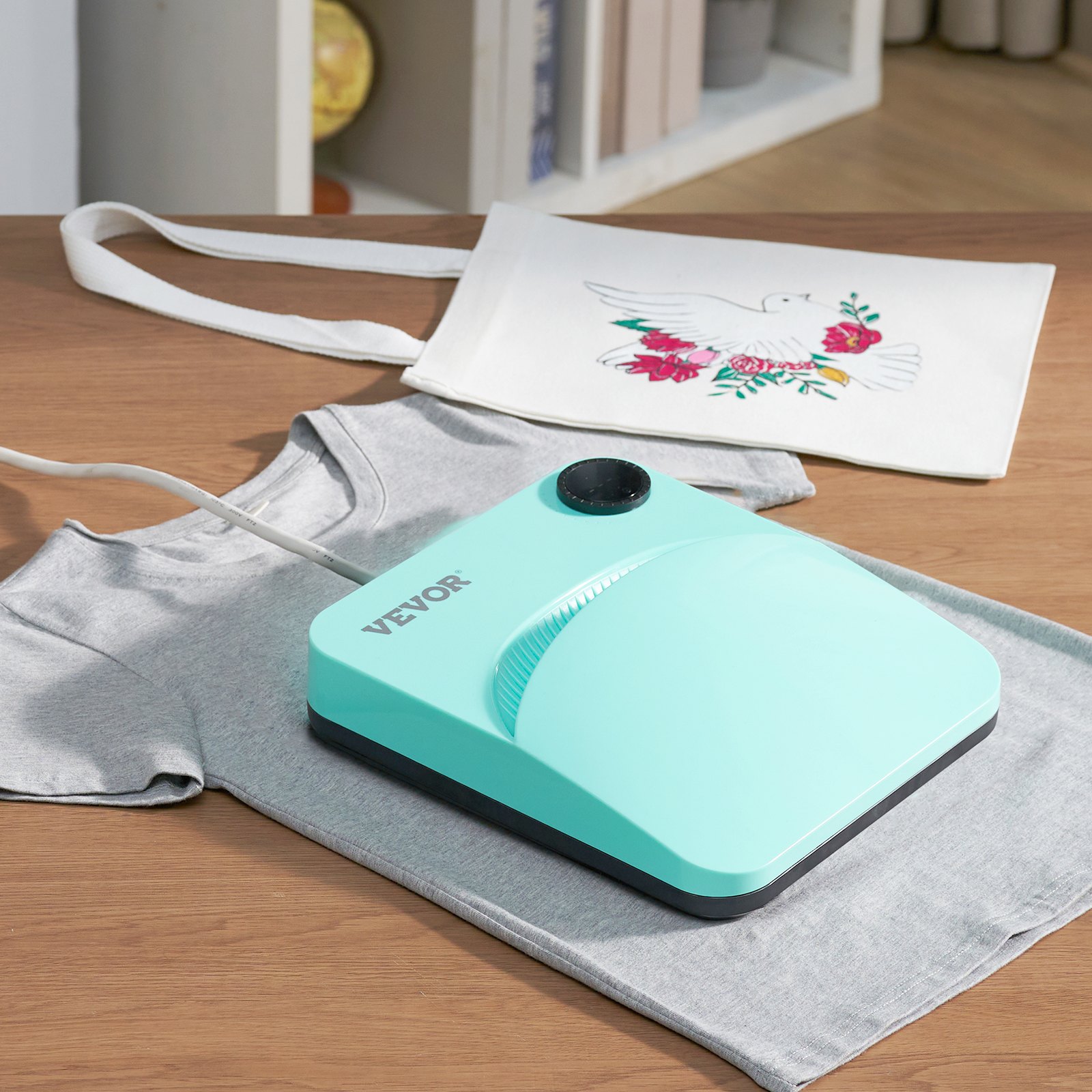 VEVOR Heat Press 9 x 9 in/22.9 x 22.9 cm Portable Easy Press Sublimation Transfer DIY T-shirt