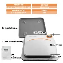 VEVOR Heat Press Machine,9x9inches Portable Shirt Printing Multifunctional Sublimation Transfer Heat Press Machine Teflon Coated, Easy Iron-on Press for T-shirts/HTV Vinyl/Bags/Pillows Projects