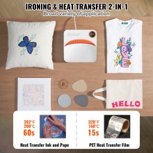 VEVOR Heat Press 9 x 9 in Portable Easy Press Sublimation Transfer DIY T-shirt