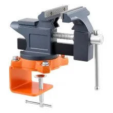 VEVOR Bench Vise, 4.5 Inch, Portable Workbench Vice with 270° Swivel Base, Quick Release Rotating Bench Clamp, Cast Iron Construction, for Woodworking, Metalworking, Drilling, Sawing, Cutting Conduit