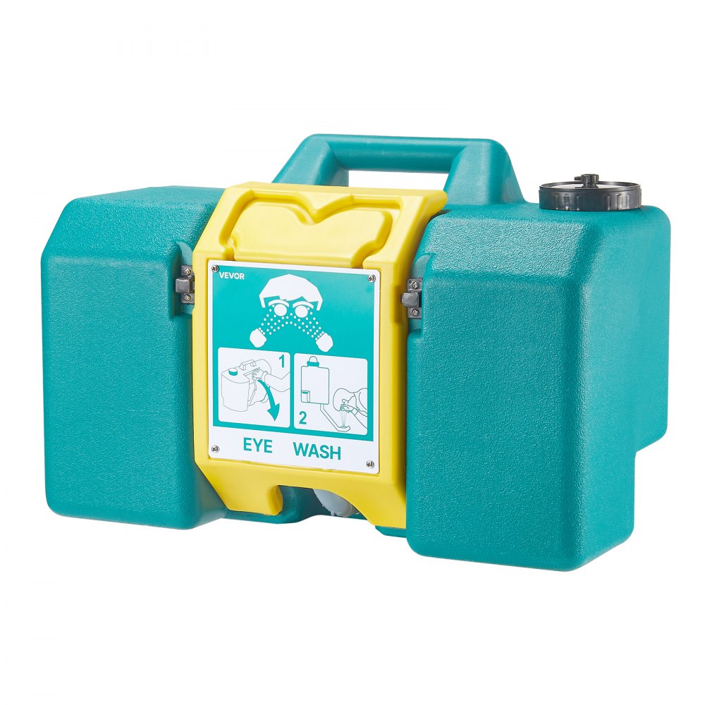 VEVOR Portable Eye Wash Station 30L/8 Gal, OSHA-Approved Eyewash Station Wall-Mounted/On Flat Surface, Emergency Eye Wash Unit with 2 Sprays, First Aid Eyewash Units for Schools, Labs, Factories, Green