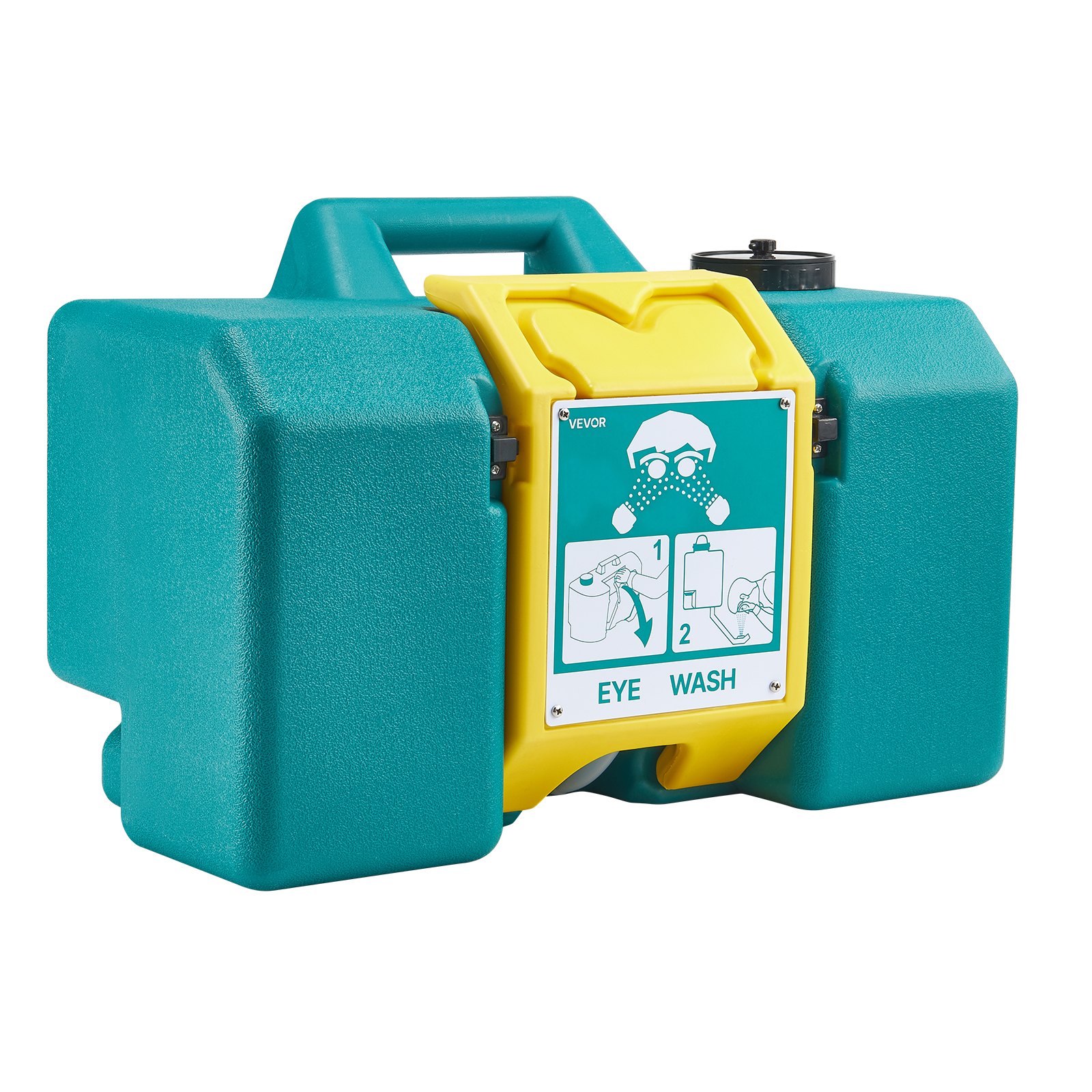VEVOR Portable Eye Wash Station 30L/8 Gal, OSHA-Approved Eyewash Station Wall-Mounted/On Flat Surface, Emergency Eye Wash Unit with 2 Sprays, First Aid Eyewash Units for Schools, Labs, Factories, Green