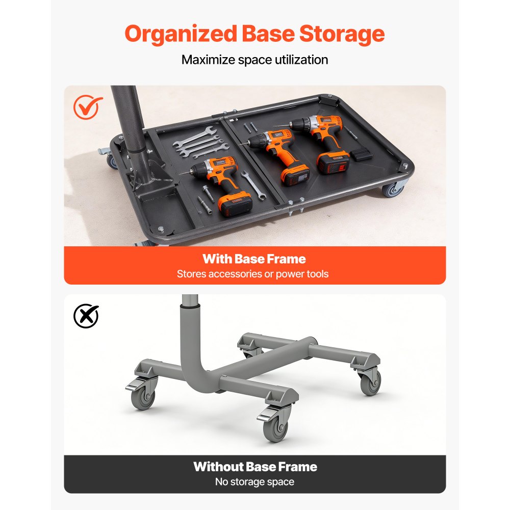 VEVOR Hard Top Remover Lift, 99.79 kg, Jeep Hardtop Removal and Storage System, Quick & Easy One-Person Operation, Adjustable Height, for Jeep Wrangler YJ, TJ, JK, JL, 4XE, Ford Bronco 4 Door & 6 Gen+