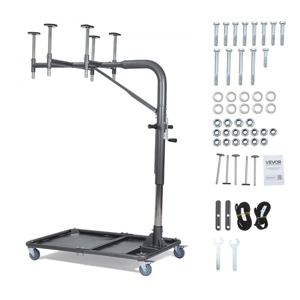 VEVOR Hard Top Remover Lift, 99.79 kg, Jeep Hardtop Removal and Storage System, Quick & Easy One-Person Operation, Adjustable Height, for Jeep Wrangler YJ, TJ, JK, JL, 4XE, Ford Bronco 4 Door & 6 Gen+