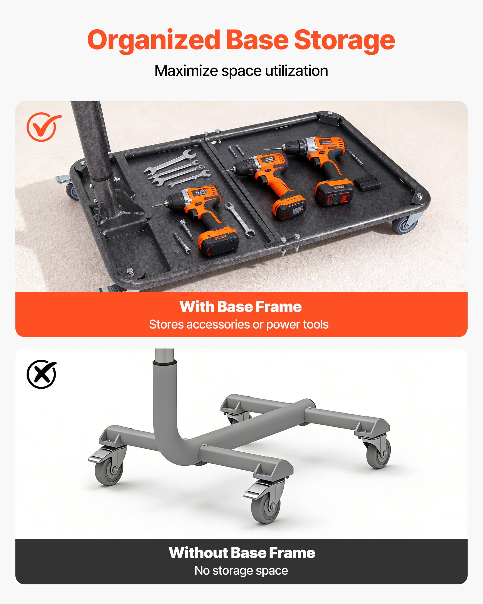 VEVOR Hard Top Remover Lift, 99.79 kg, Jeep Hardtop Removal and Storage System, Quick & Easy One-Person Operation, Adjustable Height, for Jeep Wrangler YJ, TJ, JK, JL, 4XE, Ford Bronco 4 Door & 6 Gen+