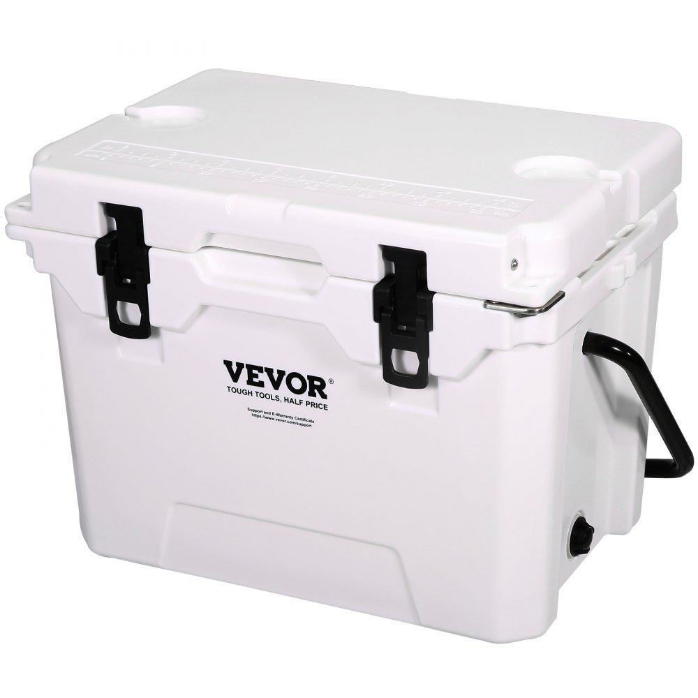 Răcitor portabil izolat VEVOR, 25 qt, are o capacitate de 25 cutii, răcitor dur cu reținere a gheții cu mâner rezistent, cutie de prânz cu gheață pentru camping, plajă, picnic, călătorii, în aer liber, păstrează gheața până la 6 zile