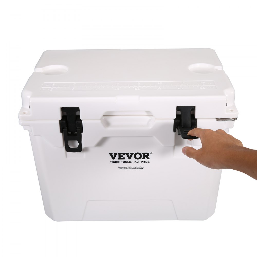 VEVOR Insulated Portable Cooler, 25 qt, Holds 25 Cans, Ice Retention Hard Cooler with Heavy Duty Handle, Ice Chest Lunch Box for Camping, Beach, Picnic, Travel, Outdoor, Keeps Ice for up to 6 Days