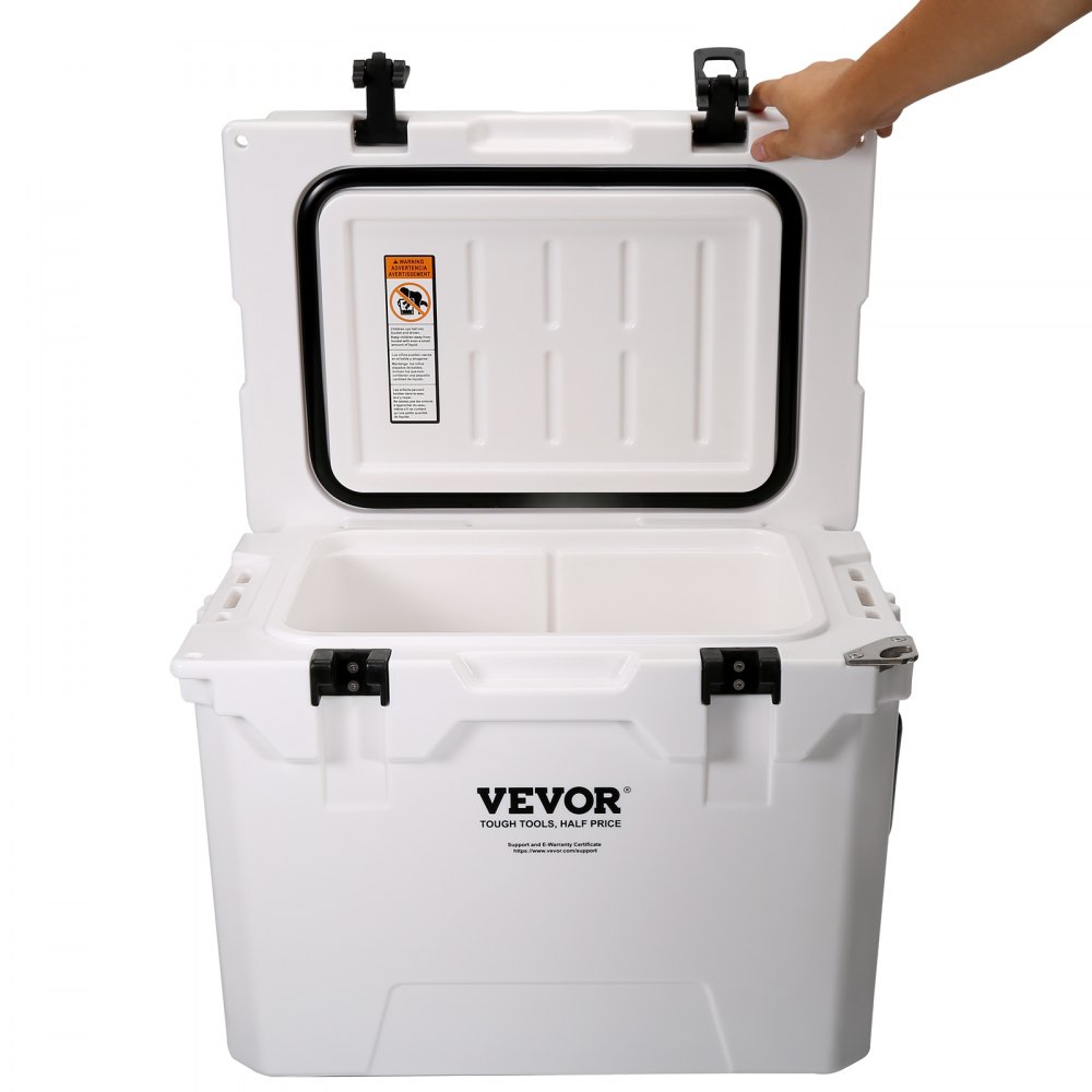 VEVOR Insulated Portable Cooler, 25 qt, Holds 25 Cans, Ice Retention Hard Cooler with Heavy Duty Handle, Ice Chest Lunch Box for Camping, Beach, Picnic, Travel, Outdoor, Keeps Ice for up to 6 Days