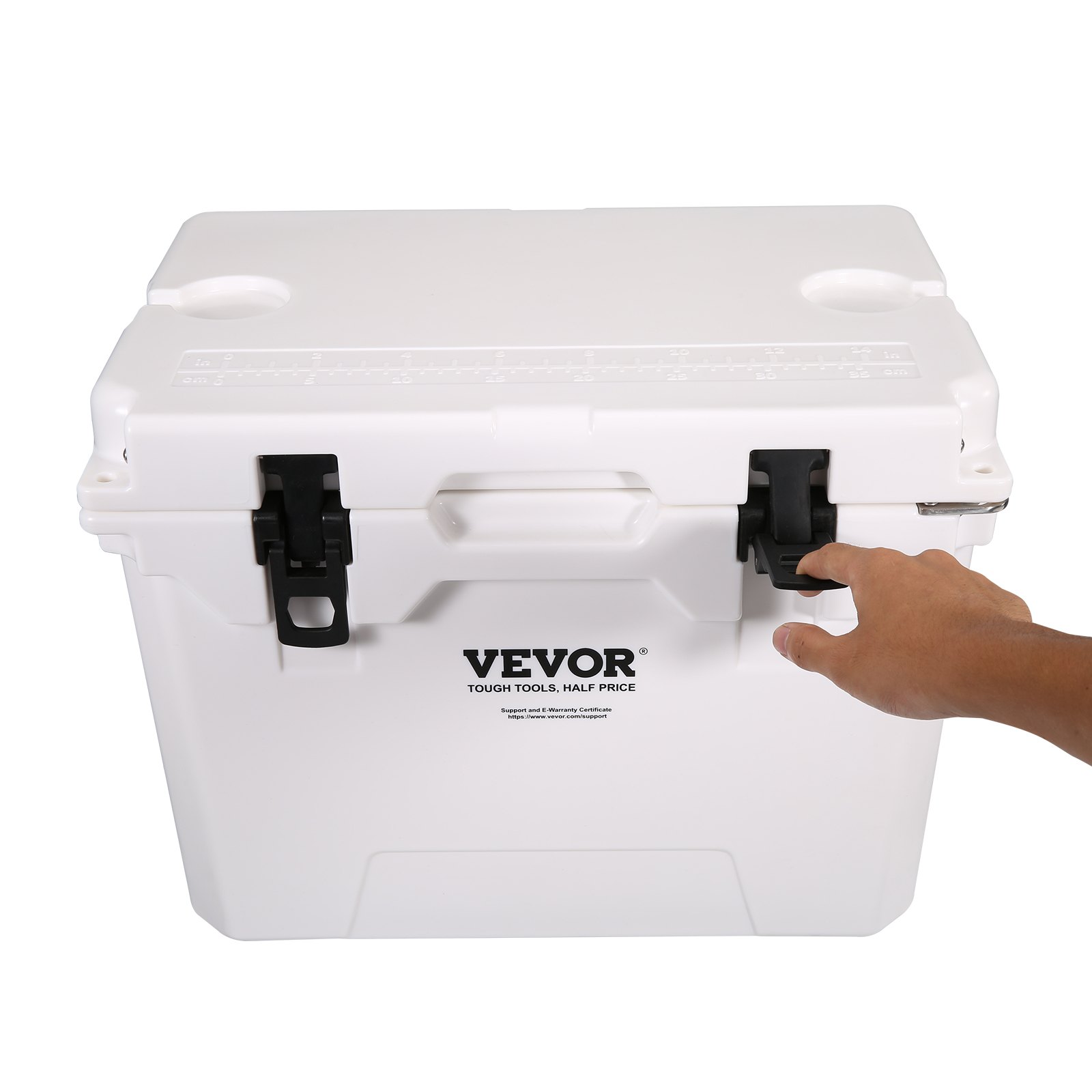 VEVOR Insulated Portable Cooler, 25 qt, Holds 25 Cans, Ice Retention Hard Cooler with Heavy Duty Handle, Ice Chest Lunch Box for Camping, Beach, Picnic, Travel, Outdoor, Keeps Ice for up to 6 Days