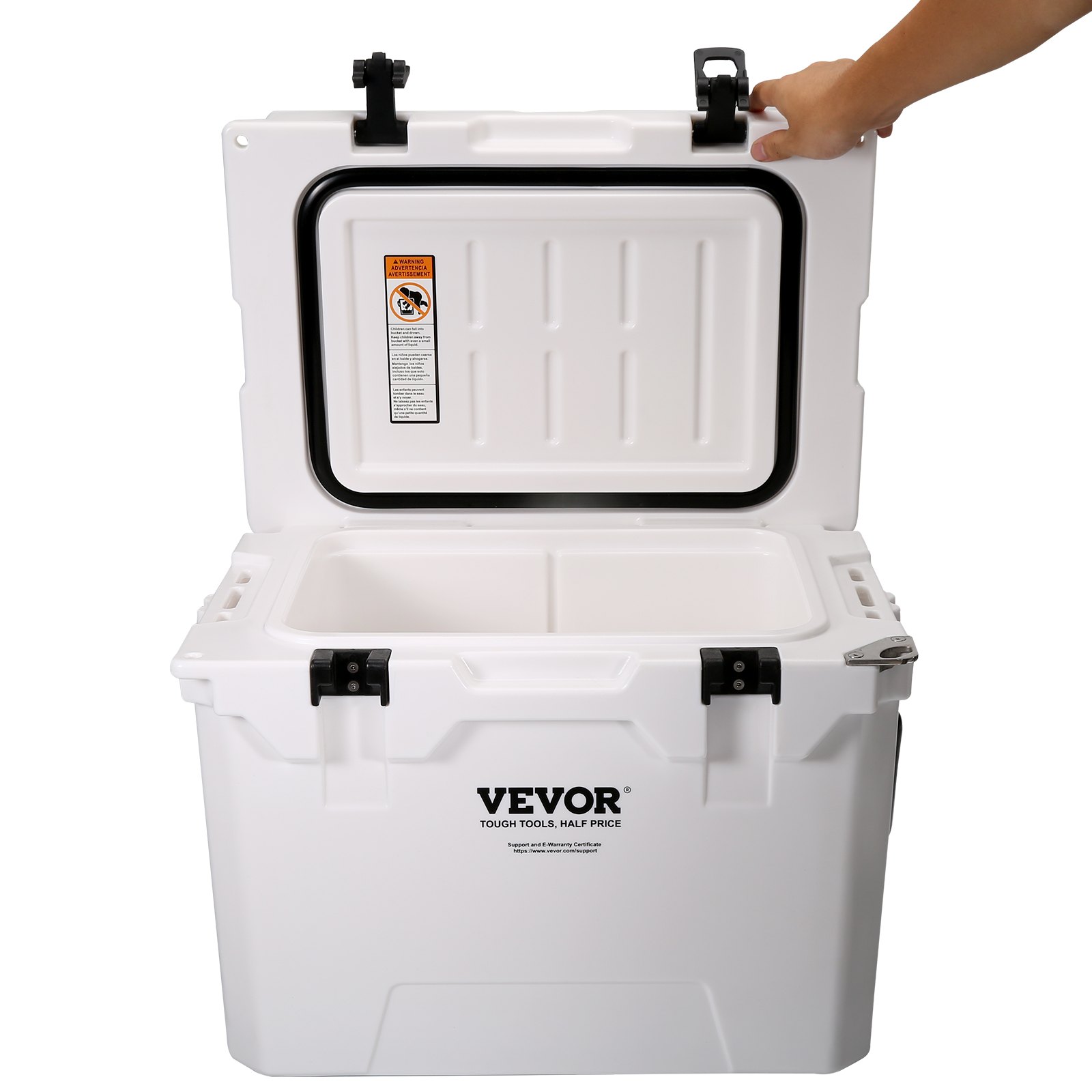 VEVOR Insulated Portable Cooler, 25 qt, Holds 25 Cans, Ice Retention Hard Cooler with Heavy Duty Handle, Ice Chest Lunch Box for Camping, Beach, Picnic, Travel, Outdoor, Keeps Ice for up to 6 Days