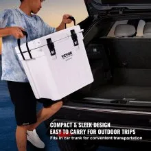VEVOR Insulated Portable Cooler, 31 L, Holds 35 Cans, Ice Retention Hard Cooler with Heavy Duty Handle, Ice Chest Lunch Box for Camping, Beach, Picnic, Travel, Outdoor, Keeps Ice for up to 6 Days