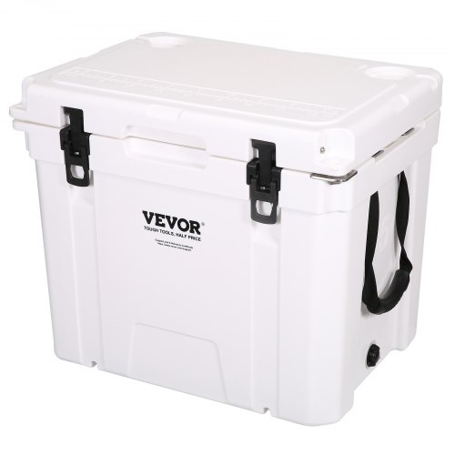 VEVOR Insulated Portable Cooler, 45 qt, Holds 45 Cans, Ice Retention Hard Cooler with Heavy Duty Handle, Ice Chest Lunch Box for Camping, Beach, Picnic, Travel, Outdoor, Keeps Ice for up to 6 Days