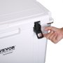VEVOR portable cooler with secure latch being opened by a hand.