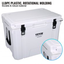 VEVOR Insulated Portable Cooler, 65 qt, Holds 65 Cans, Ice Retention Hard Cooler with Heavy Duty Handle, Ice Chest Lunch Box for Camping, Beach, Picnic, Travel, Outdoor, Keeps Ice for up to 6 Days