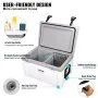 VEVOR Insulated Portable Cooler, 49 L, Holds 50 Cans, Ice Retention Hard Cooler with Heavy Duty Handle, Ice Chest Lunch Box for Camping, Beach, Picnic, Travel, Outdoor, Keeps Ice for up to 6 Days