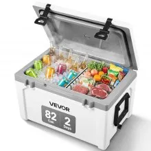 VEVOR Insulated Portable Cooler, 52 qt, Holds 50 Cans, Ice Retention Hard Cooler with Heavy Duty Handle, Ice Chest Lunch Box for Camping, Beach, Picnic, Travel, Outdoor, Keeps Ice for up to 6 Days