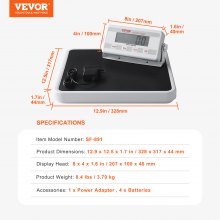 VEVOR Portable Medical Scale Digital Physician Weight Scale Anti-Slip Mat 400LBS