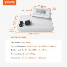 VEVOR Portable Medical Scale Professional Digital Physician Weight Scale 440LBS
