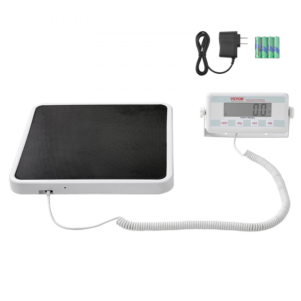 VEVOR Portable Medical Scale, Professional Digital Physician Scale for Weighing - with Anti-Slip Mat, 2 Units (kg/lb), Hold & Tare Function, 550LBS Capacity Physician Wight Scale for Gym Home Hospital