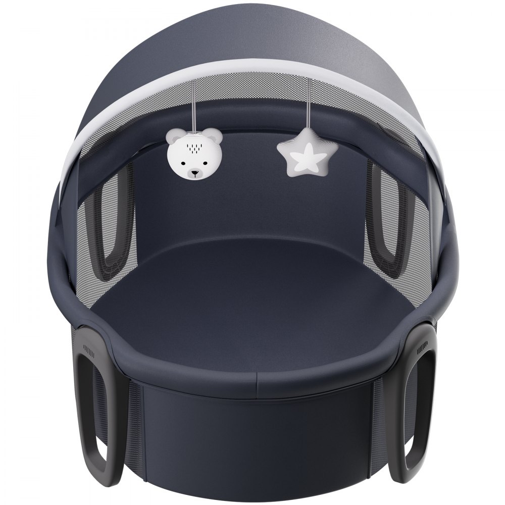 VEVOR Portable Baby Bassinet, On-The-Go Baby Dome with Canopy & Developmental Toys, Quick-Folding Travel Crib, Lightweight Baby Cradle Infant Bed for Indoors/Outdoors, Suitable for 0-6 Months Newborns