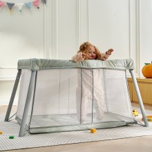 VEVOR Baby Travel Crib and Play Yard Folding Baby Playpen with Soft Mattress Pad