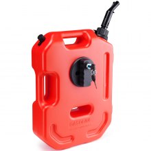 VEVOR Gas Can, 2.64 Gallon/10L, Fuel Tank with Spout and Lockable Bracket, Storage Gasoline Container, Auto-Off Function & Adjustable Flow Rate, Compatible with Most Cars Motorcycle SUV ATV UTV, Red
