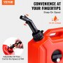 VEVOR Water Can, 1.3 Gallon/5L, Water Tank with Spout and Lockable Bracket, Storage Water Container, Auto-Off Function & Adjustable Flow Rate, Compatible with Most Cars Motorcycle SUV ATV UTV, Red