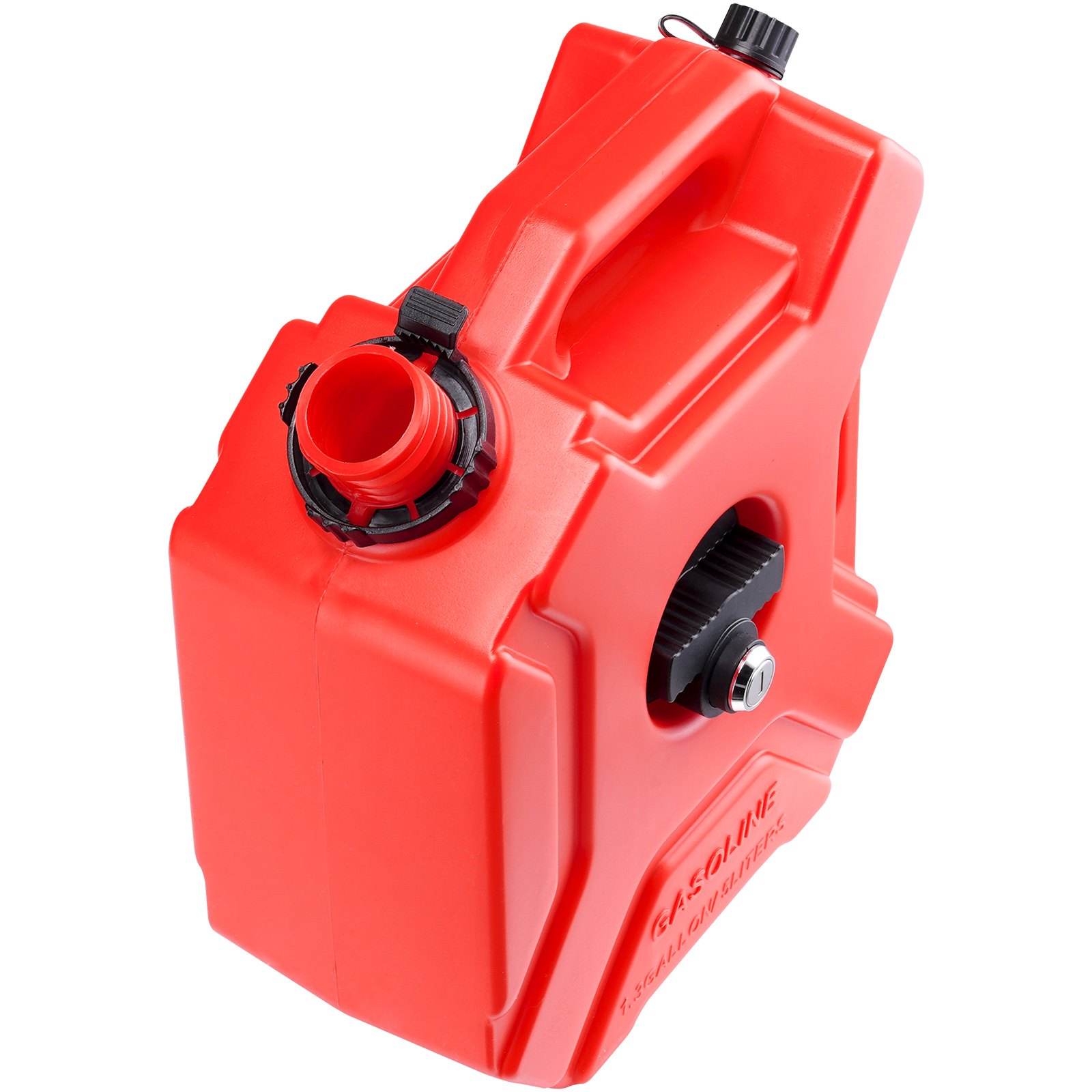 VEVOR Water Can, 1.3 Gallon/5L, Water Tank with Spout and Lockable Bracket, Storage Water Container, Auto-Off Function & Adjustable Flow Rate, Compatible with Most Cars Motorcycle SUV ATV UTV, Red