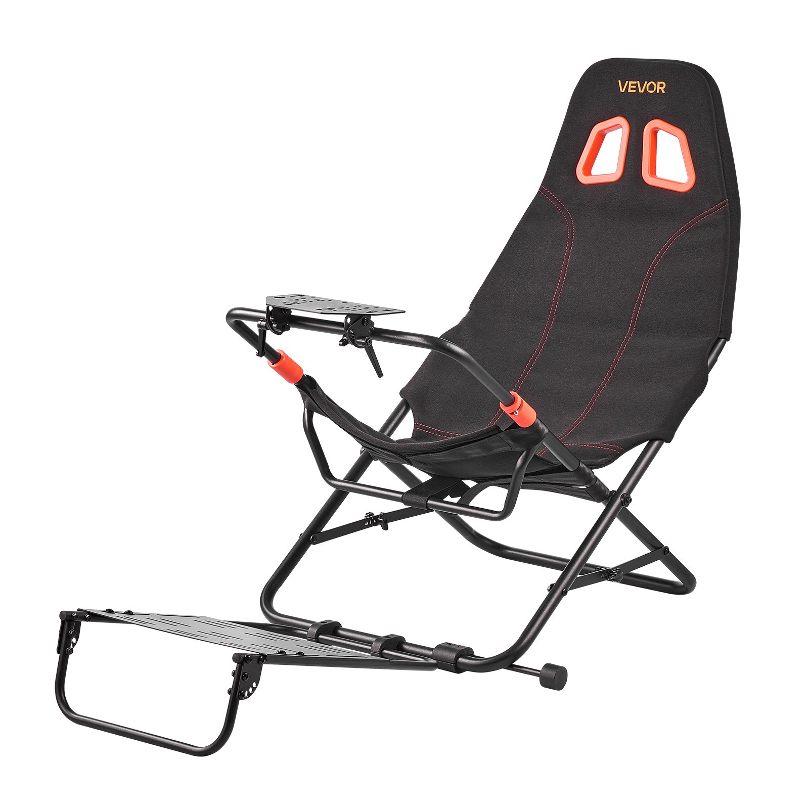 VEVOR Portable Racing Wheel Stand, Foldable & Adjustable Steering Sim Wheel Stand, 470 mm Seat Inner Width, Compatible with Logitech G923/G920/G29, Thrustmaster T248P, Fanatec, Hori, Mad Catz, Black